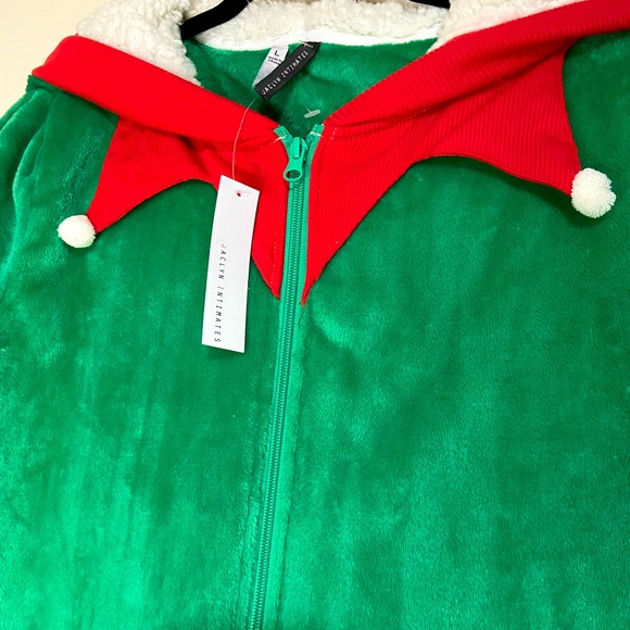 JACKYN INTIMATES Christmas Elf Onesie Hoodie Adult Size Large - Picture 3 of 5